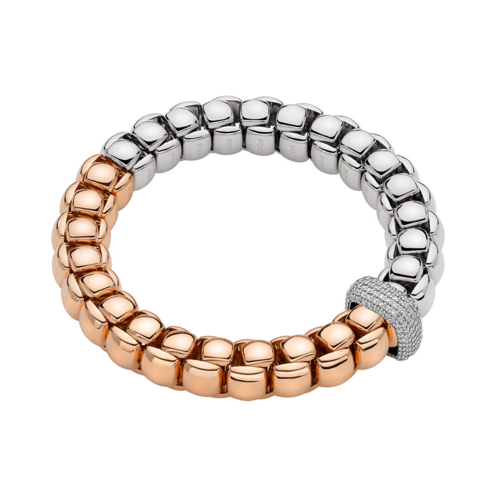 FOPE - Luna zweifarbiges Armband mit Pavé Diamanten