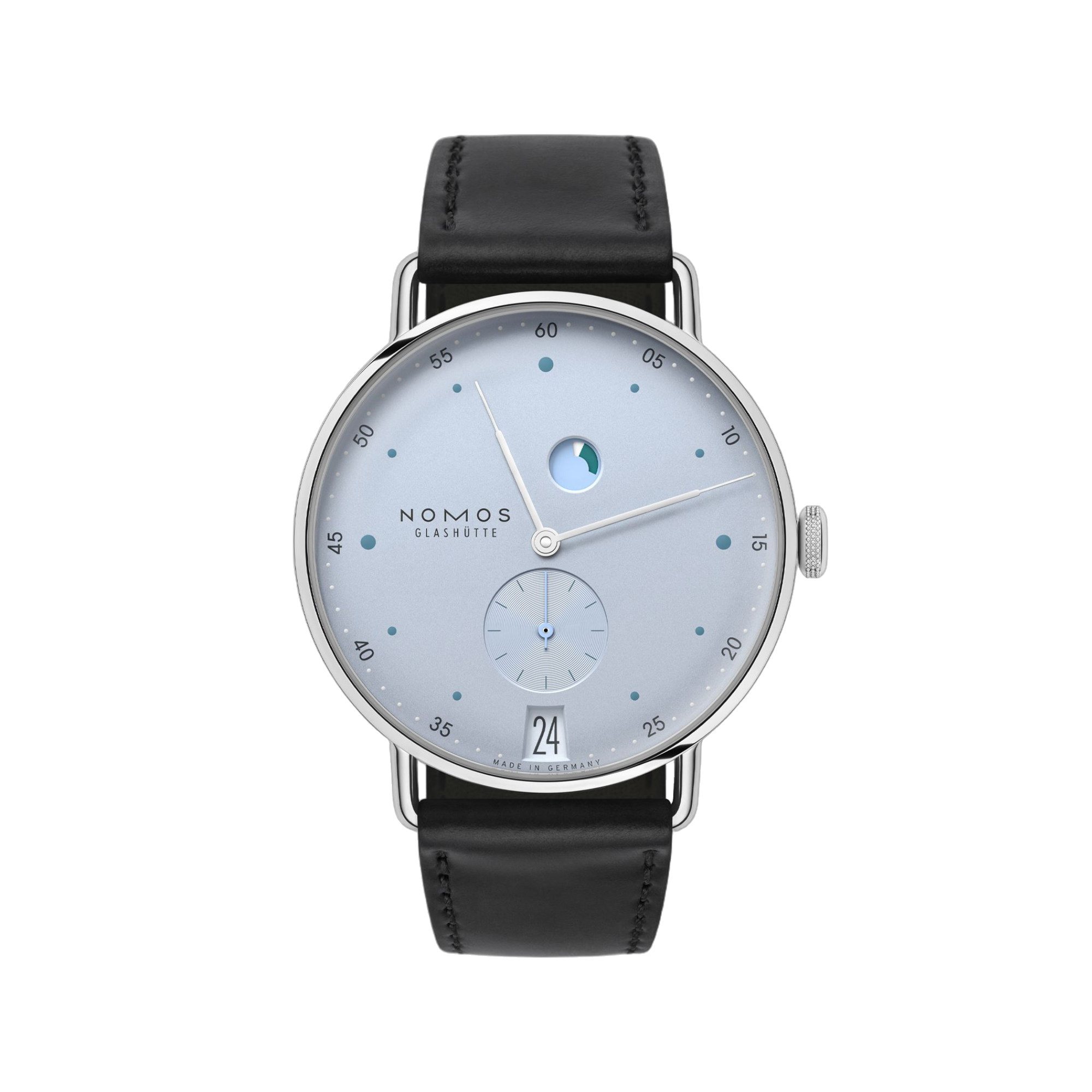 NOMOS Glashütte - Metro Datum Gangreserve eisblau