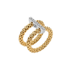 FOPE Prima doppelter Mesh-Ring mit Diamantpavé 74008AX_BB_G_XBX_0XS