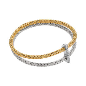 FOPE Prima doppeltes Mesh-Armband mit Diamantpavé 74008BX_BB_2_XBX_0XS