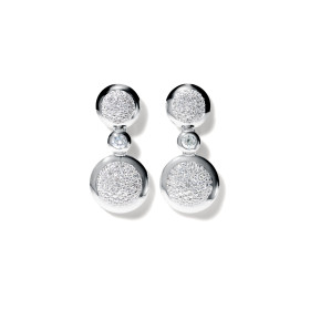 Tamara Comolli BOUTON Ohrhänger 2 Cabochons mit Diamant-Pavé E-BOU-2-p-Cl-wg