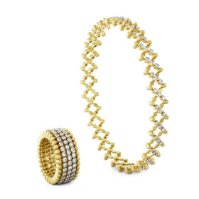 Serafino Consoli Serafino Multi-Size Ring und Armreif S.RB 5M2 YG WD
