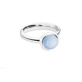 Tamara Comolli BOUTON large Ring Chalcedony blue R-BOU-s-ChBl-wg