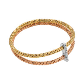 FOPE Prima doppeltes Mesh-Armband mit Diamantpavé 74008BX_BB_3_XBX_0XS