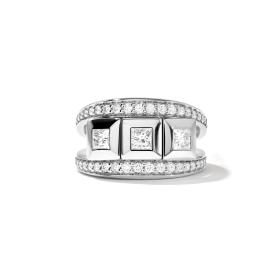 Tamara Comolli CURRICULUM VITAE 3 Ring mit Diamant Pavé medium R-CV3-m-Pr-p-wg