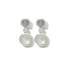Tamara Comolli BOUTON Ohrhänger 2 Cabochons 'Cashmere' E-BOU-2-Cas-Cl-wg