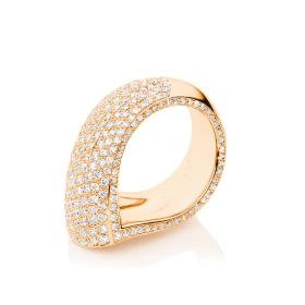 Tamara Comolli SIGNATURE Ring Drop mit Diamant Pavé R-Dr-p-rg