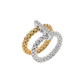 FOPE Prima doppelter Mesh-Ring mit Diamantpavé 74008AX_BB_2_XBX_0XS