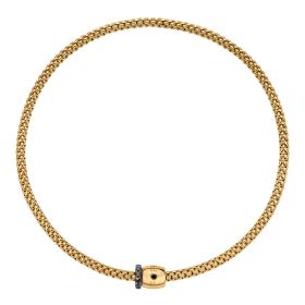 FOPE Solo Flex'it Halskette mit dekorativem Verschluss und schwarzem Diamantpavé 62606CX_PN_G_X1X_034