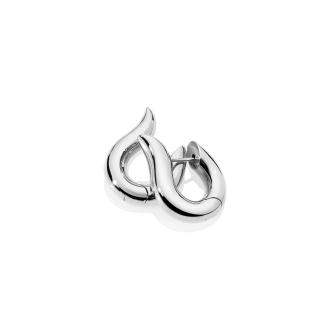 Signature Hoop Ohrringe small 18 K Weißgold