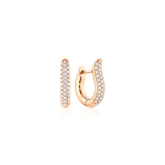 Signature Hoop Ohrringe small mit Diamant Pavé 18 K Roségold