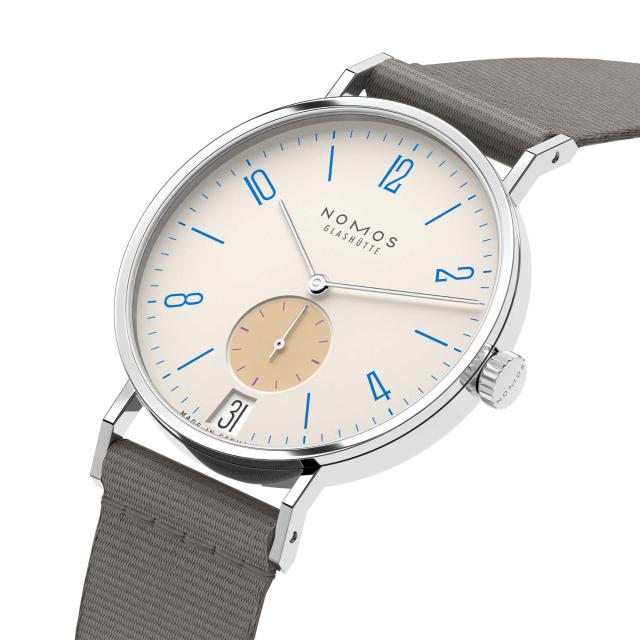 NOMOS Glashütte - Tangente 38 Datum Schulhausweiß 