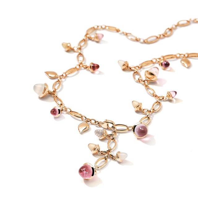 Tamara Comolli - Kurzes MIKADO Collier Blush mit Diamond Pavé 