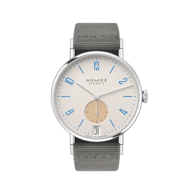 NOMOS Glashütte - Tangente 38 Datum Schulhausweiß 