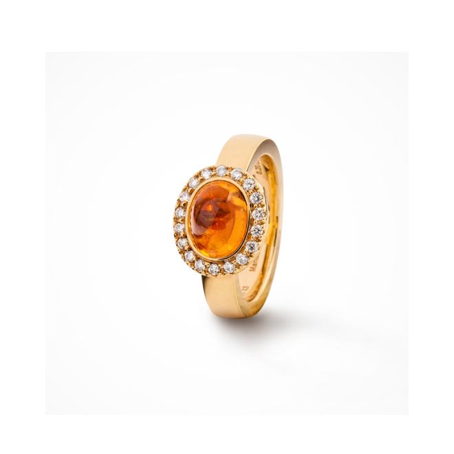 Jochen Pohl Mandarin-Granat Brillant Ring
